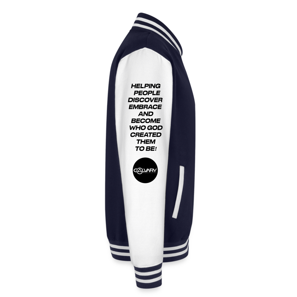 Mission Fits Varsity Jacket - navy/white
