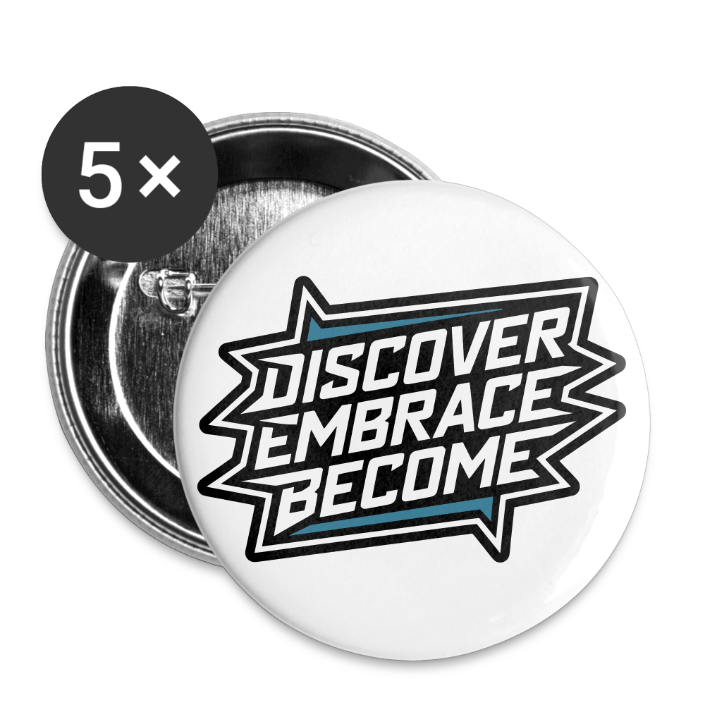 Mission Standard Pin-On Buttons - white