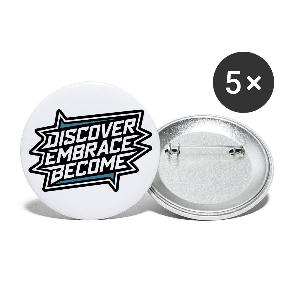 Mission Standard Pin-On Buttons - white
