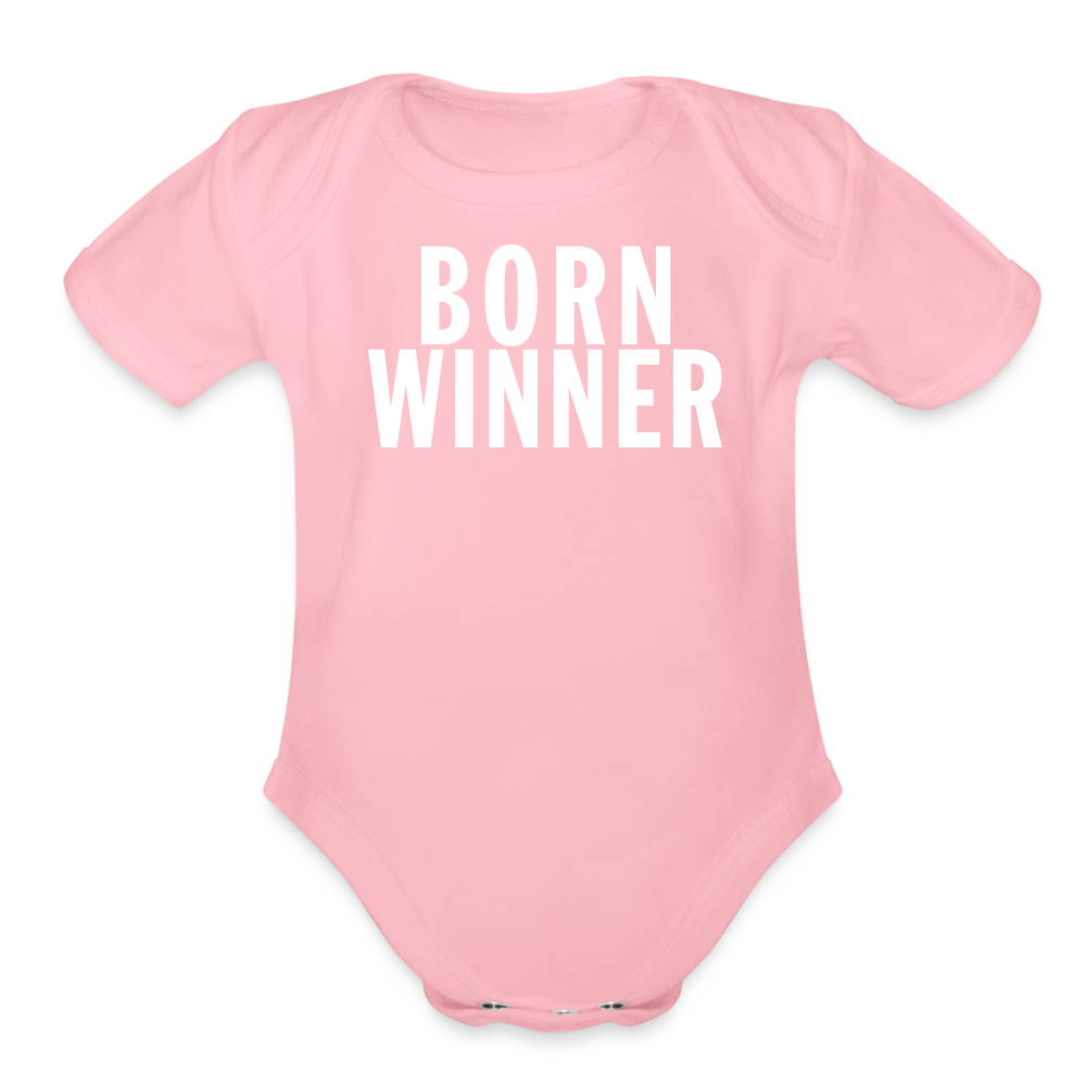 Born Winner - Organic Baby Onesie - light pink