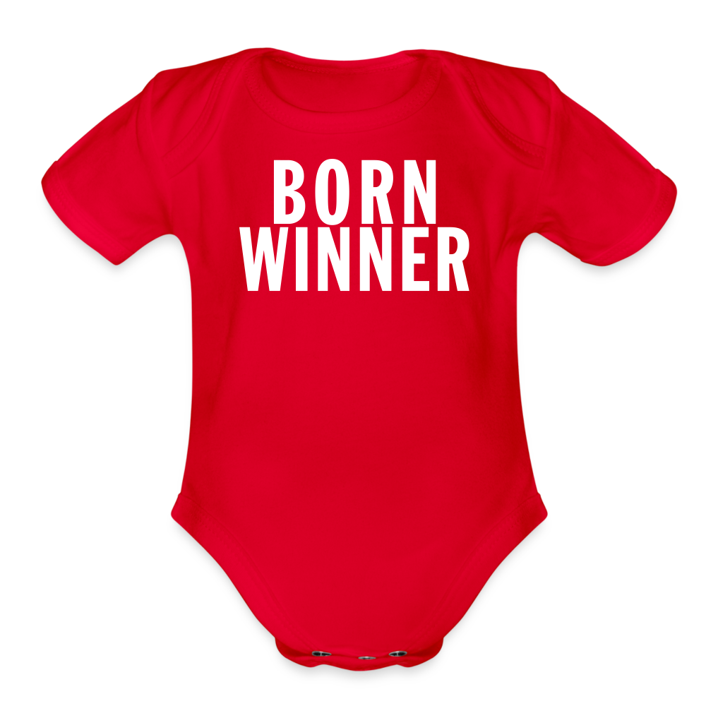 Born Winner - Organic Baby Onesie - red