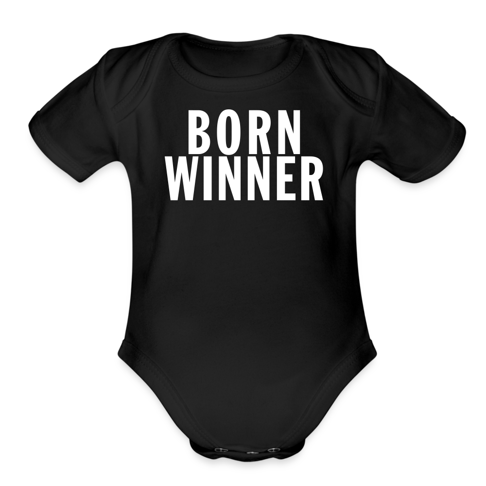 Born Winner - Organic Baby Onesie - black