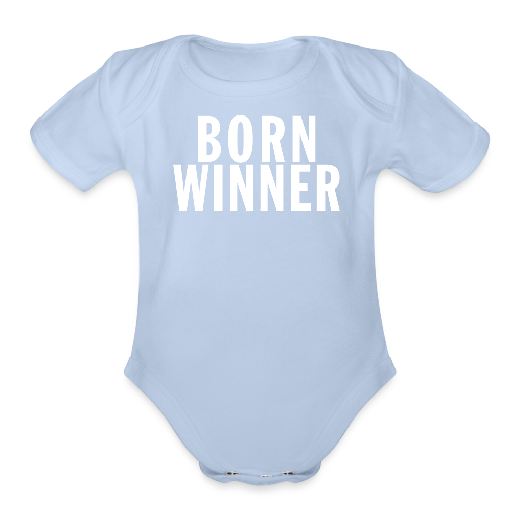 Born Winner - Organic Baby Onesie - sky