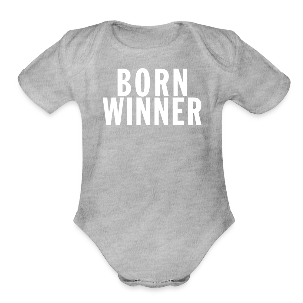 Born Winner - Organic Baby Onesie - heather grey