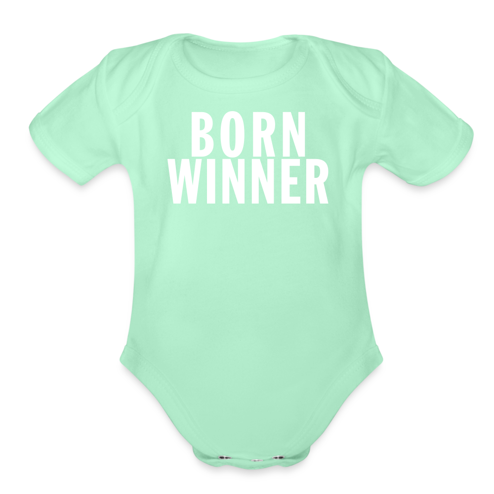 Born Winner - Organic Baby Onesie - light mint