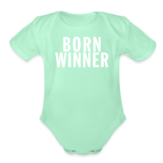 Born Winner - Organic Baby Onesie - light mint